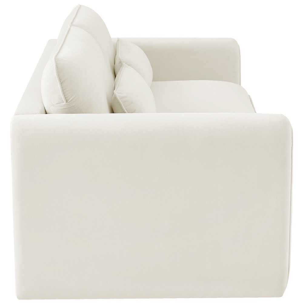 Sloan Cream Velvet Fabric Sofa