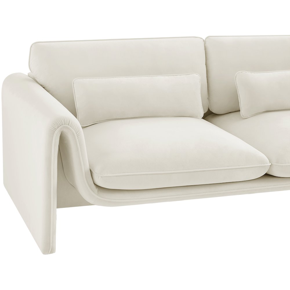 Sloan Cream Velvet Fabric Sofa