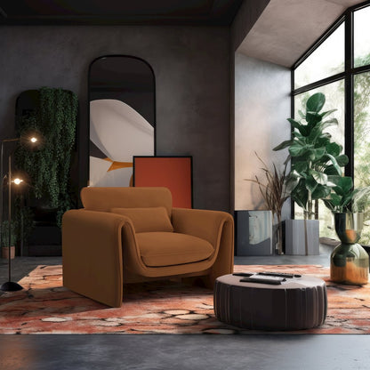 Sloan Saddle Velvet Fabric Chair