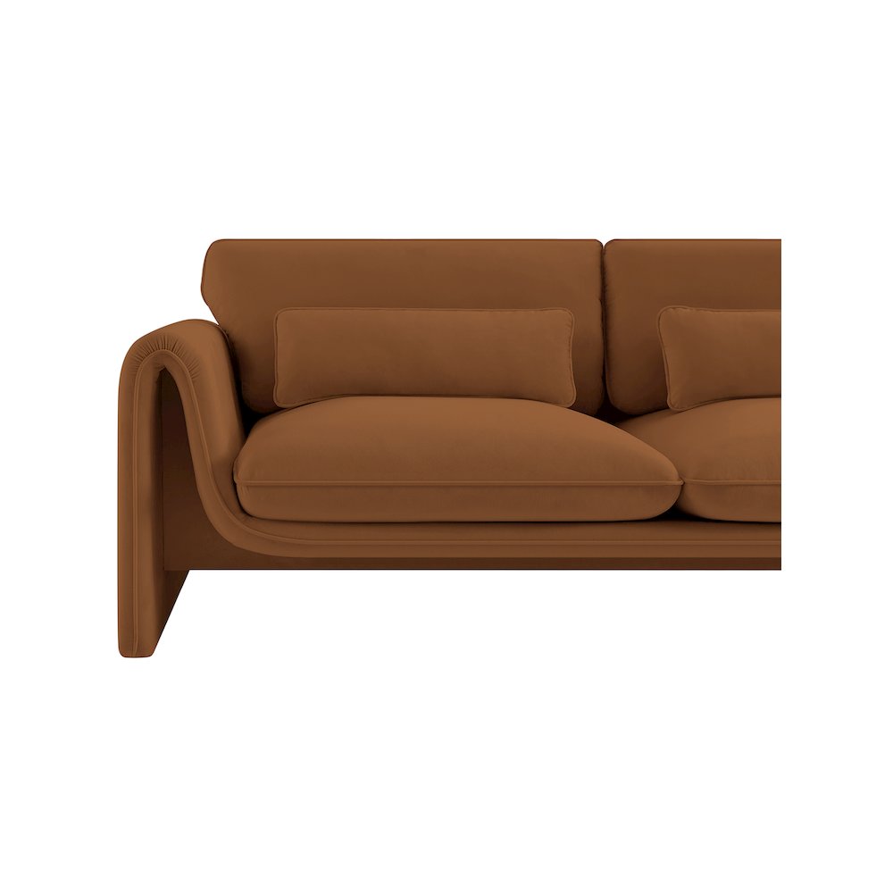 Sloan Saddle Velvet Fabric Sofa