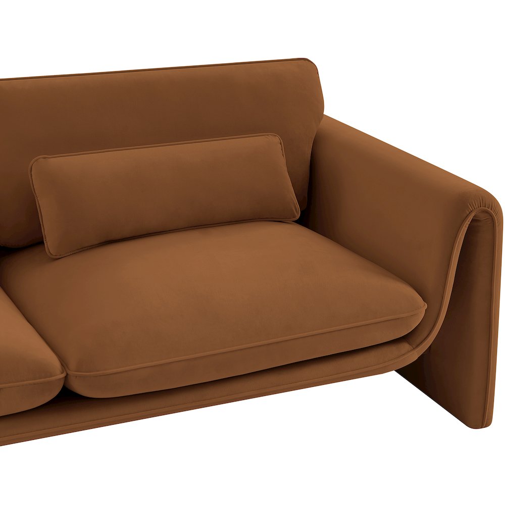 Sloan Saddle Velvet Fabric Sofa