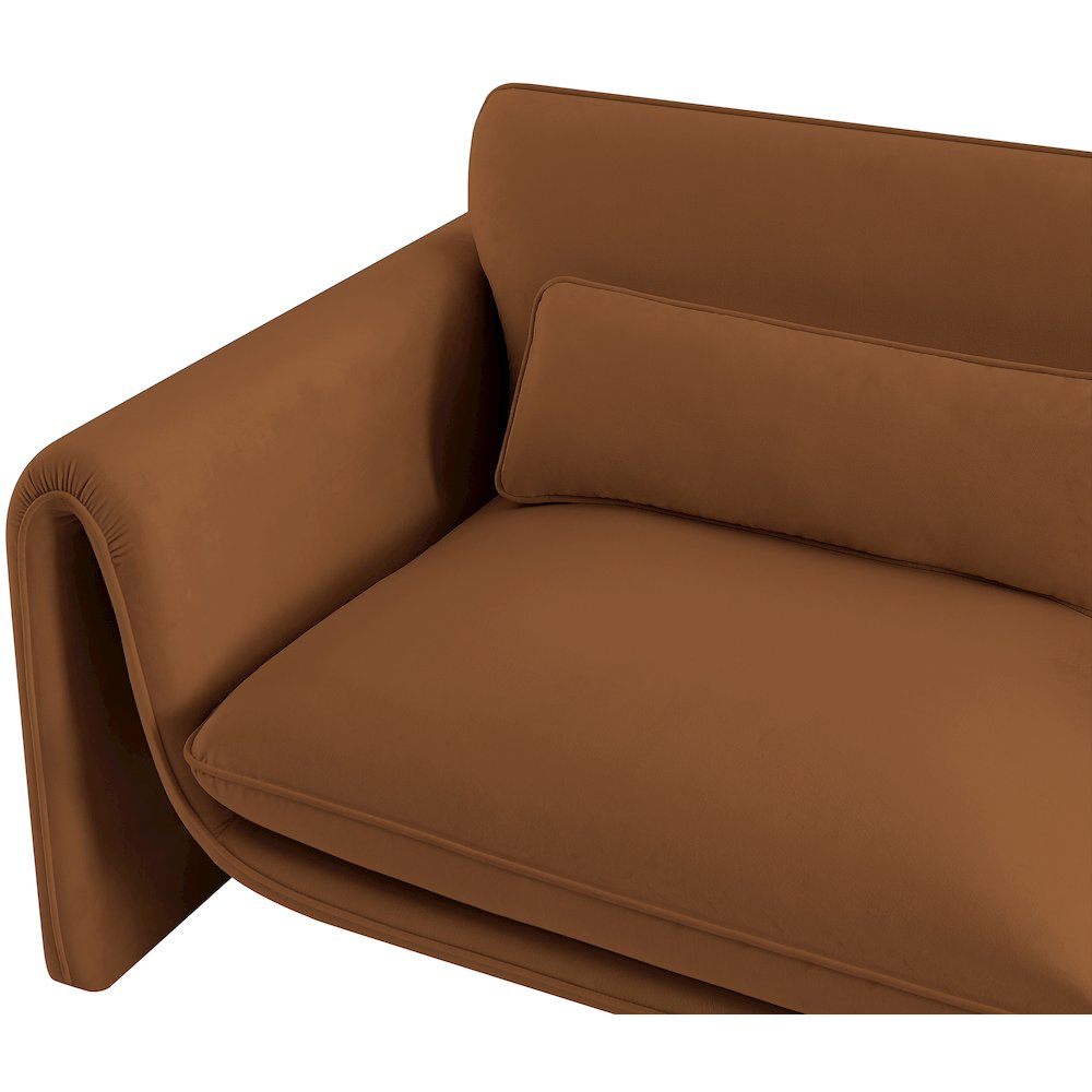 Sloan Saddle Velvet Fabric Sofa