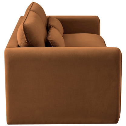 Sloan Saddle Velvet Fabric Sofa