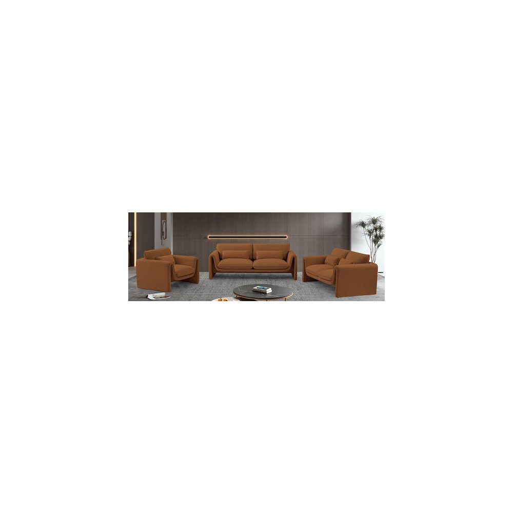 Sloan Saddle Velvet Fabric Sofa