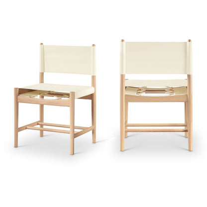 Rawlins Cream Vegan Leather Upholstered Dining Chair, Set of 2