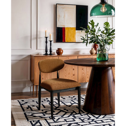 Riccio Cognac Performance Fabric Upholstered Dining Side Chair, Set of 2