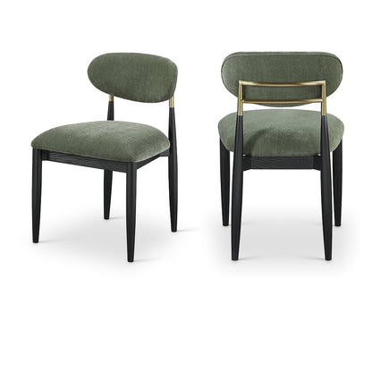 Riccio Olive Performance Fabric Upholstered Dining Side Chair, Set of 2