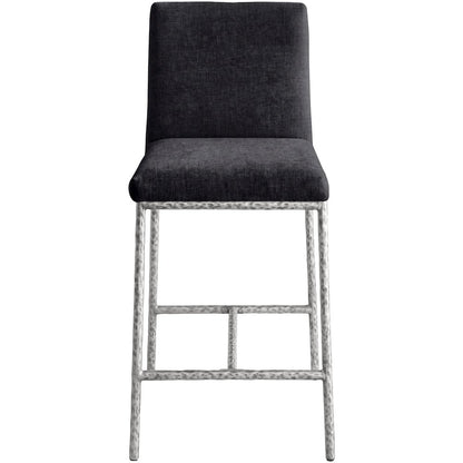 Reeves Black Chenille Fabric Upholstered Counter Stool, Set of 2