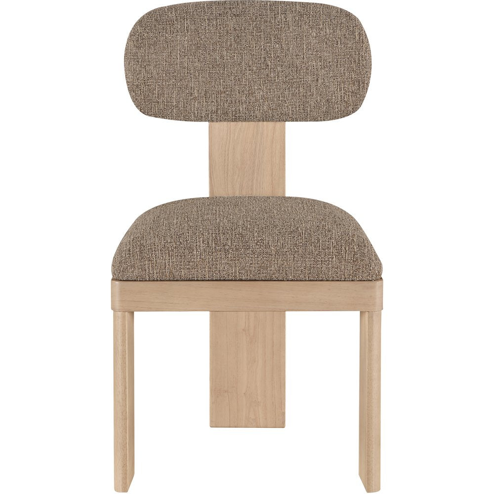 Timbra Natural Linen Textured Fabric Upholstered Dining Chair, Set of 2