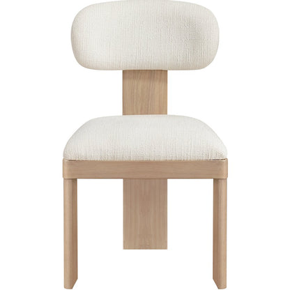 Timbra Natural Linen Textured Fabric Upholstered Dining Chair, Set of 2