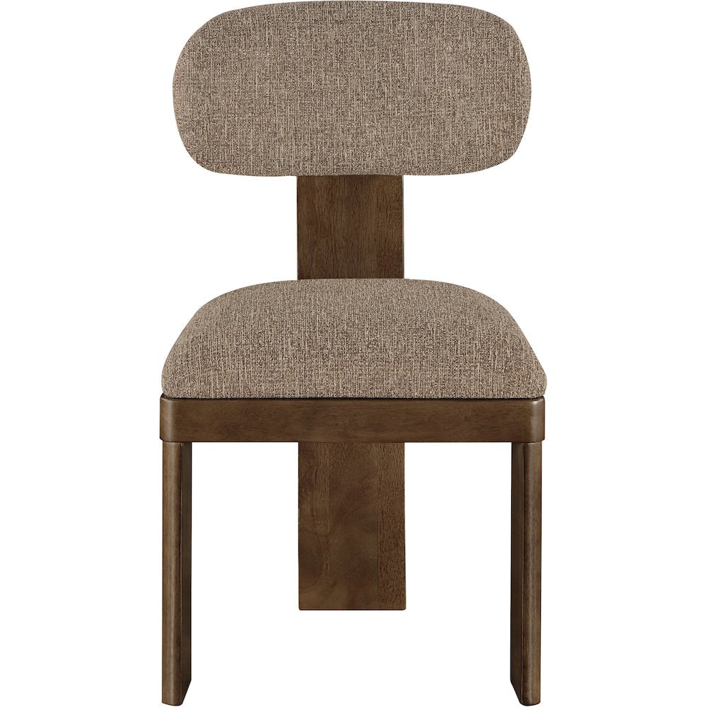 Timbra Brown Linen Textured Fabric Upholstered Dining Chair, Set of 2