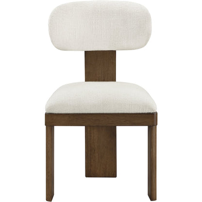Timbra Brown Linen Textured Fabric Upholstered Dining Chair, Set of 2