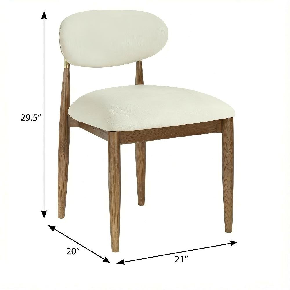 Stained Performance Fabric Upholstered Dining Side Chair Set of 2
