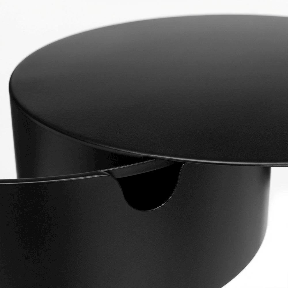 Black Nightstand with Contemporary Finish and Modern Style