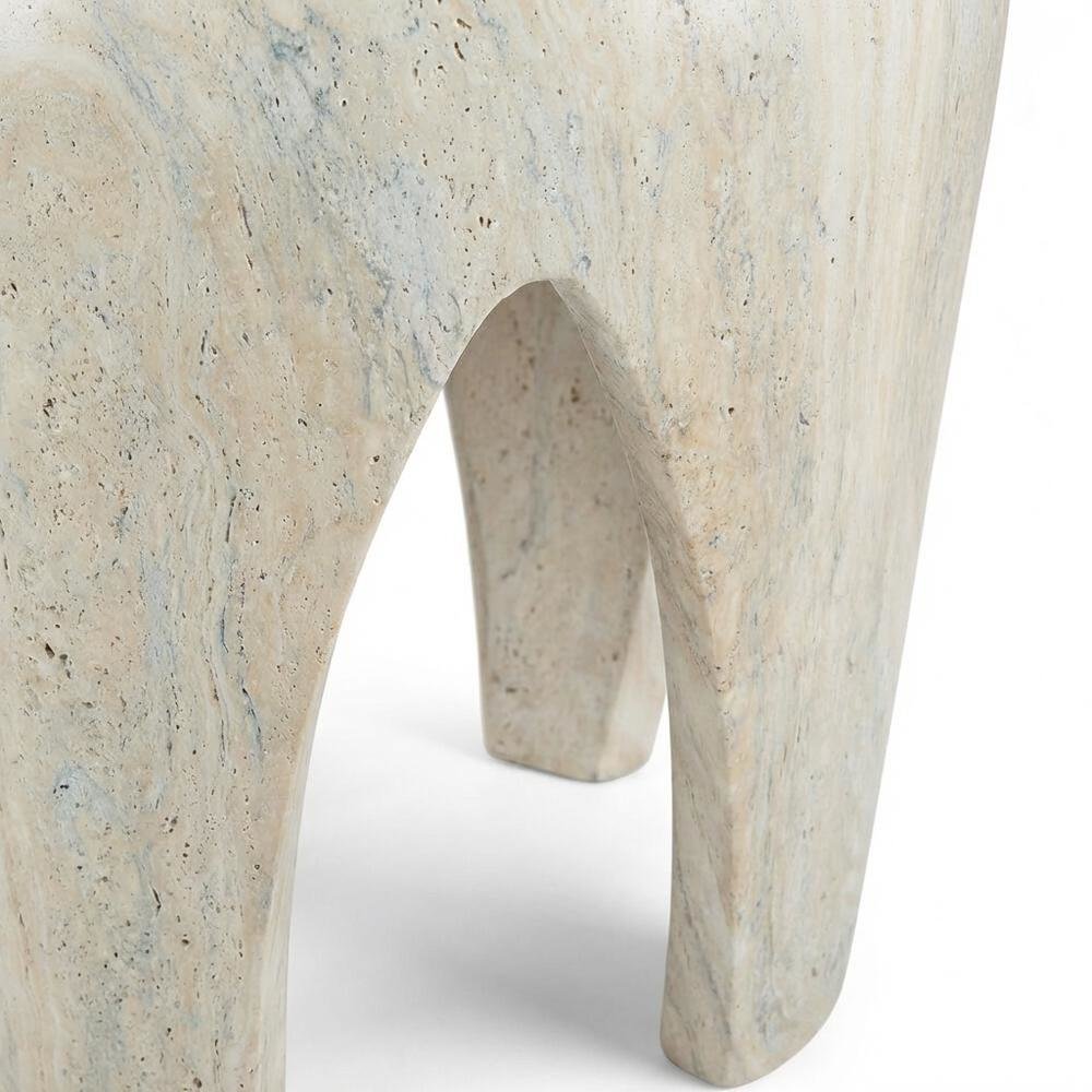 Concrete And Fiberglass Indoor/Outdoor Round End Table With Art Deco Style