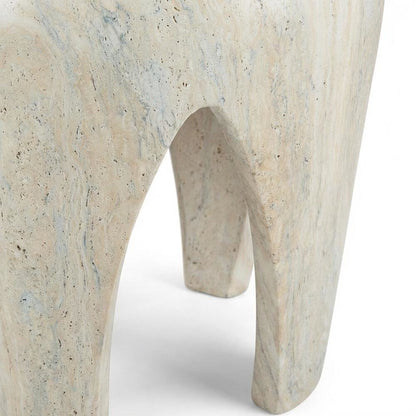 Concrete And Fiberglass Indoor/Outdoor Round End Table With Art Deco Style