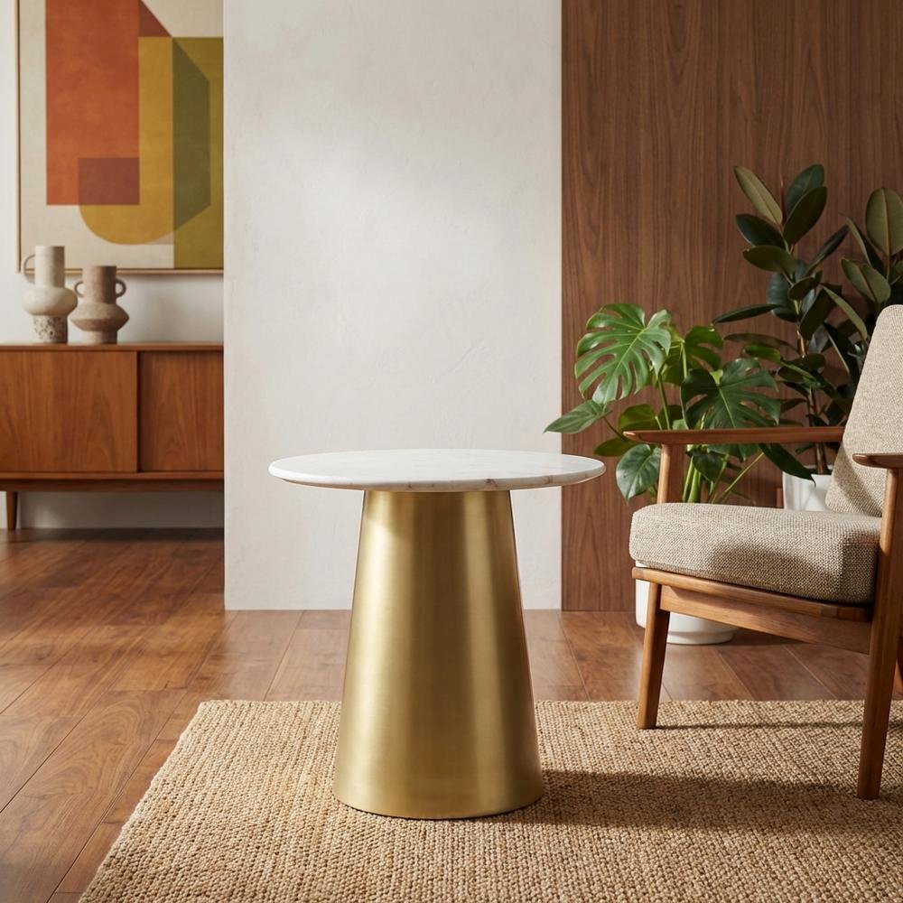 Contemporary End Table with Sorrento Collection Finish and Modern Design