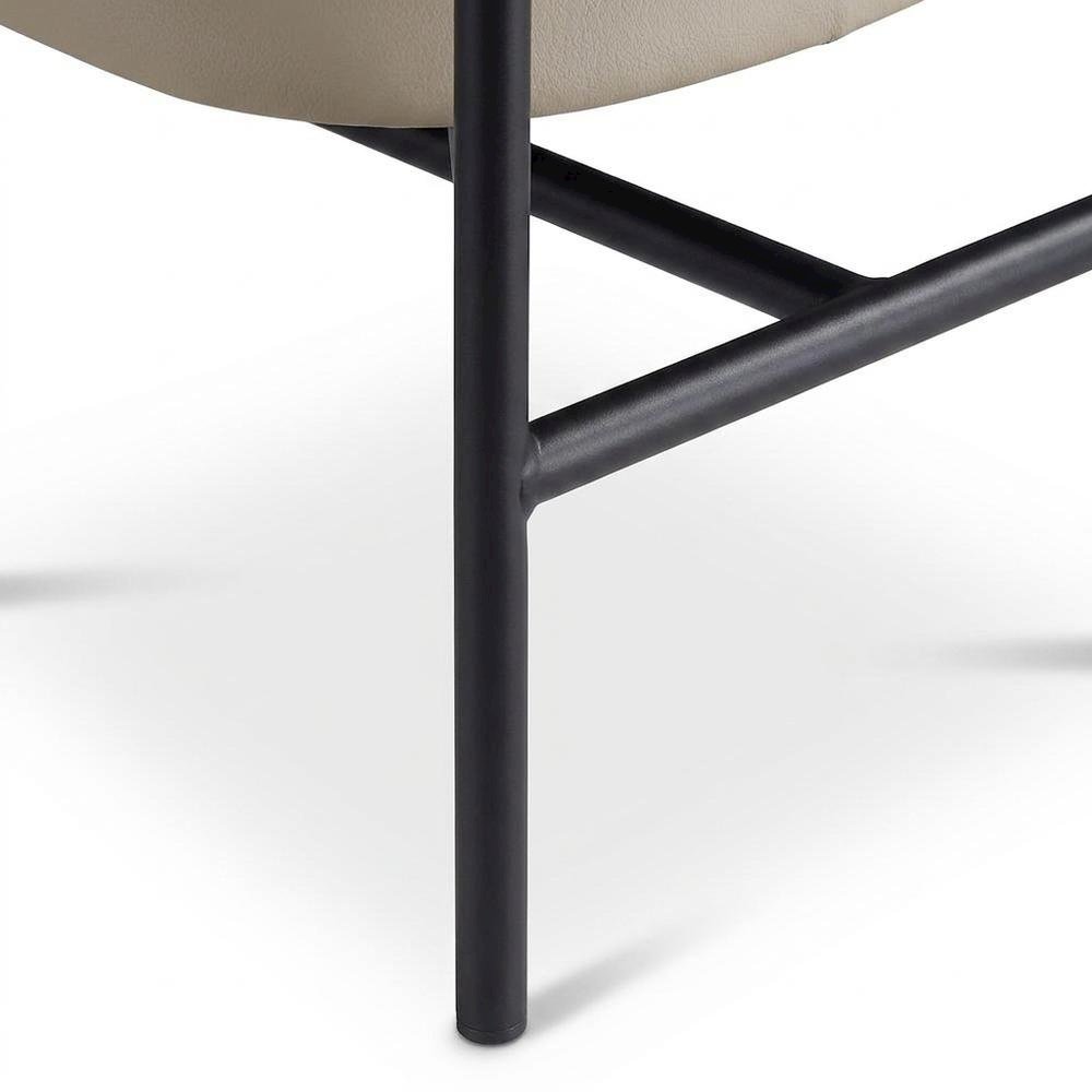 Vegan Leather Counter Stools with Back, Kitchen Island, Taupe, Set of 2