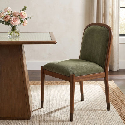 Cambria Green Fabric Upholstered Dining Side Chair