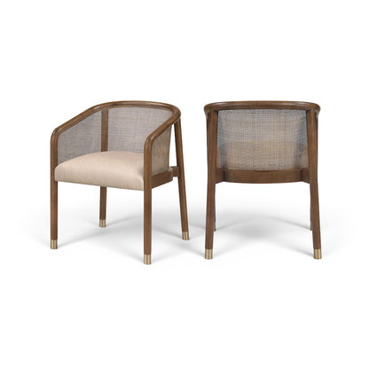 Sylvan Beige Vegan Leather Upholstered Dining Chair, Set of 2