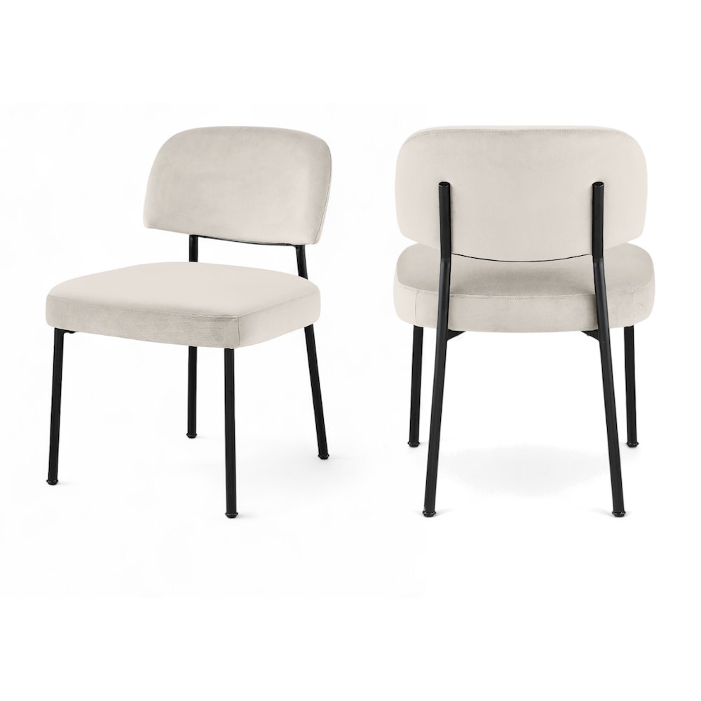 Zarelle Cream Performance Fabric Upholstered Dining Chair, Set of 2