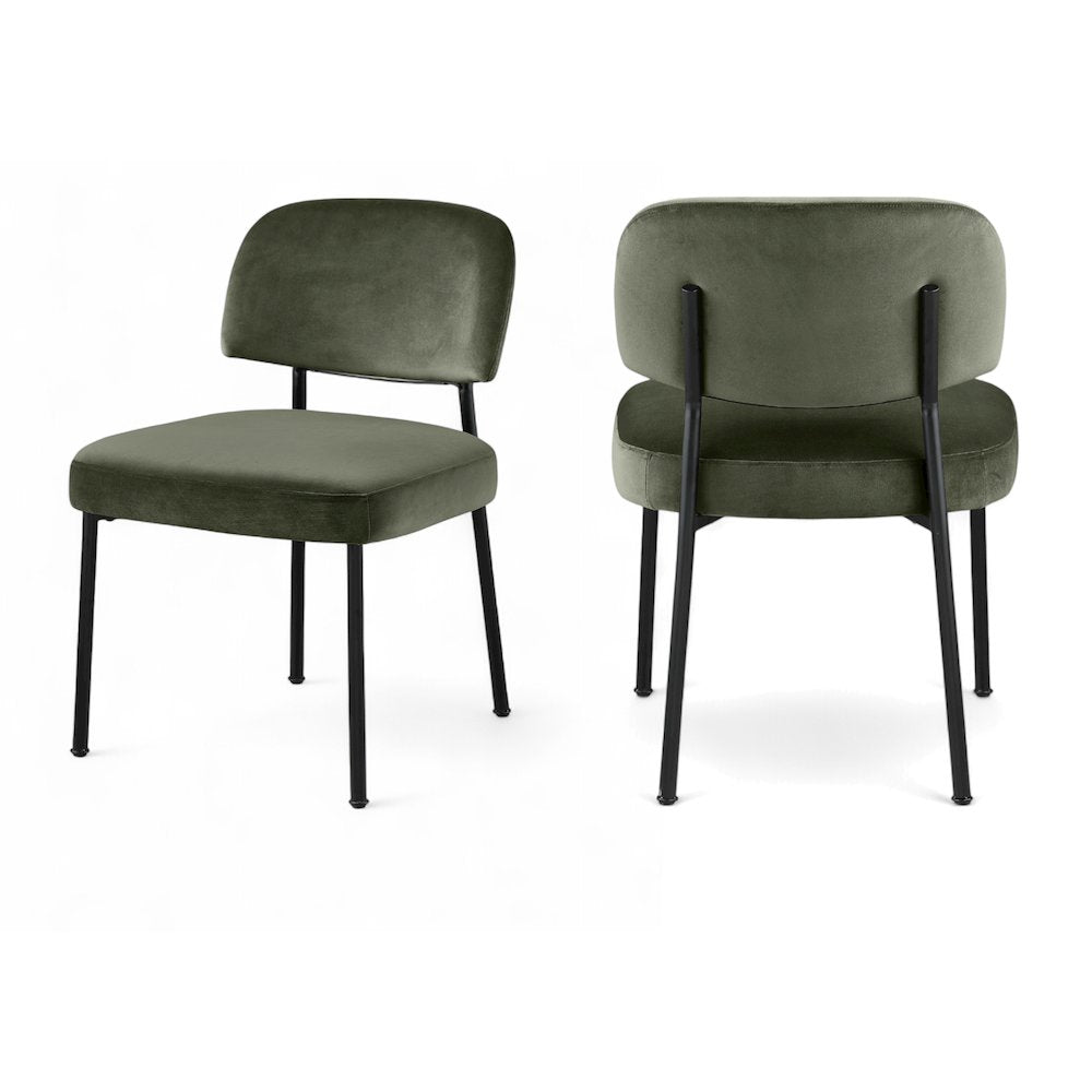 Zarelle Green Performance Fabric Upholstered Dining Chair, Set of 2