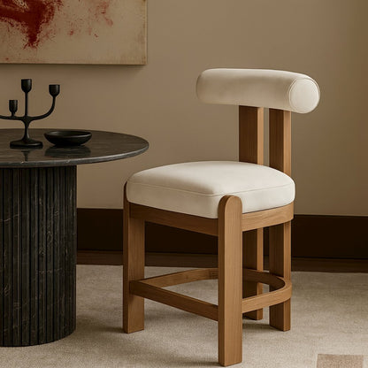 Arienzo Cream Velvet Performance Fabric Upholstered Counter Stool, Set of 2