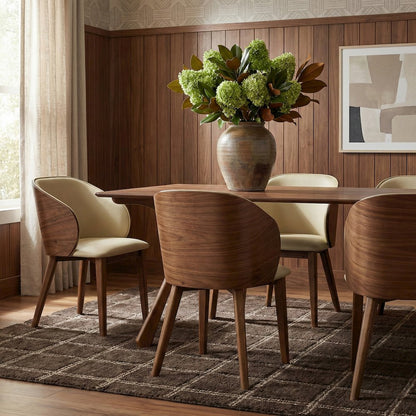 Glenwood Cream Vegan Leather Upholstered Dining Chair, Set of 2