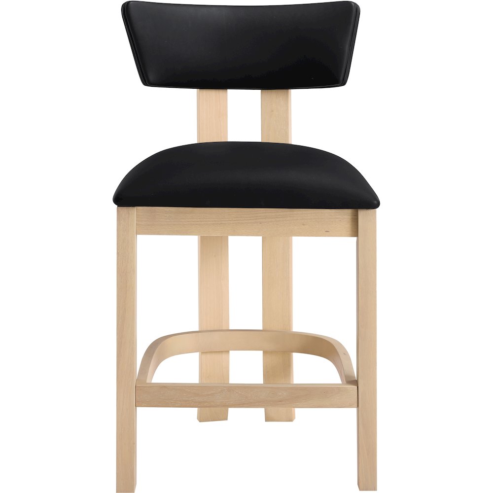 Lavrin Black Vegan Leather Upholstered Counter Stool, Set of 2