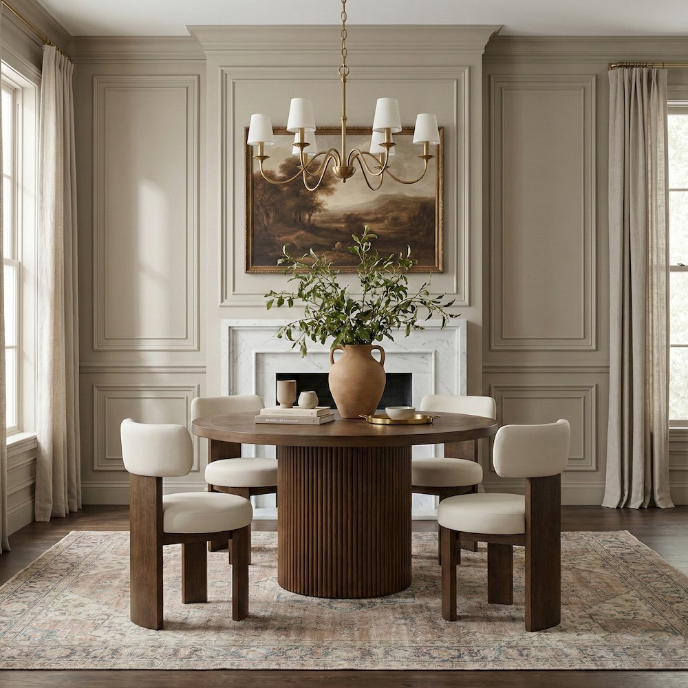 Atelier Taupe Vegan Leather Upholstered Dining Chair, Set of 2