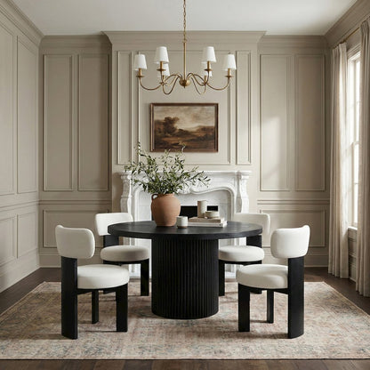 Atelier Cream Vegan Leather Upholstered Dining Chair, Set of 2