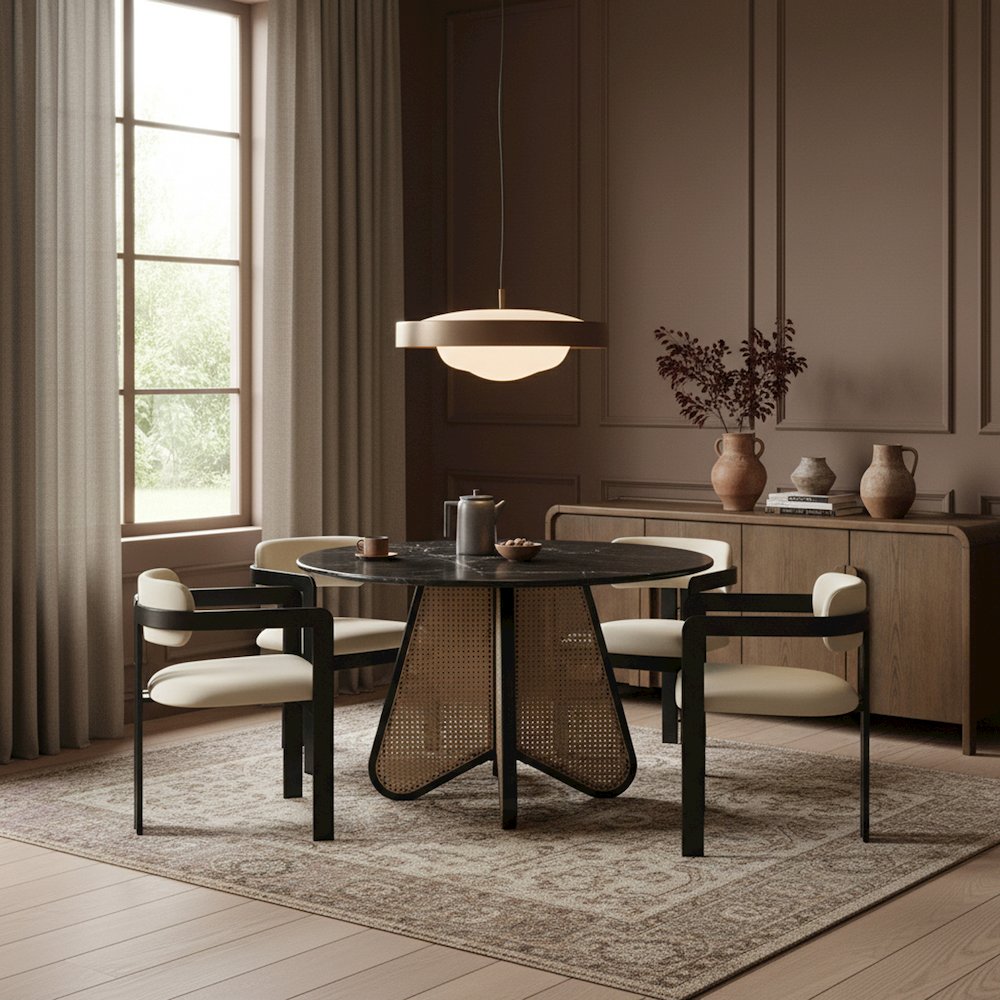 Aurum Cream Vegan Leather Upholstered Dining Chair, Set of 2