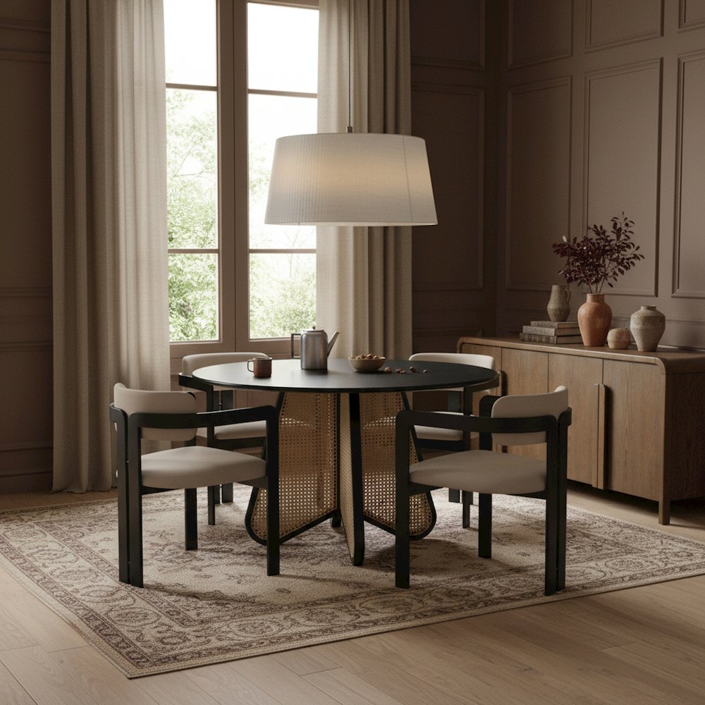 Aurum Taupe Vegan Leather Upholstered Dining Chair, Set of 2