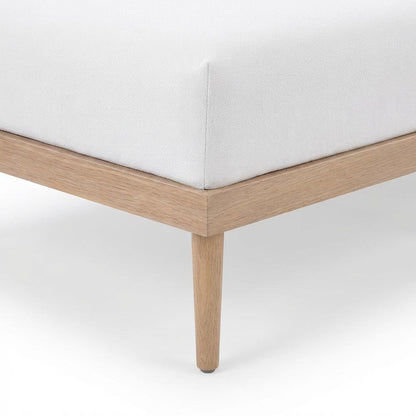 Cream Fabric Outdoor Modular Sofa With Cushions And Contemporary Design