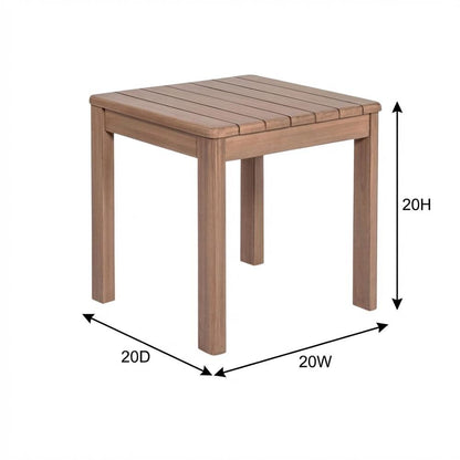 Acacia Wood Outdoor Patio End Table with Contemporary Style