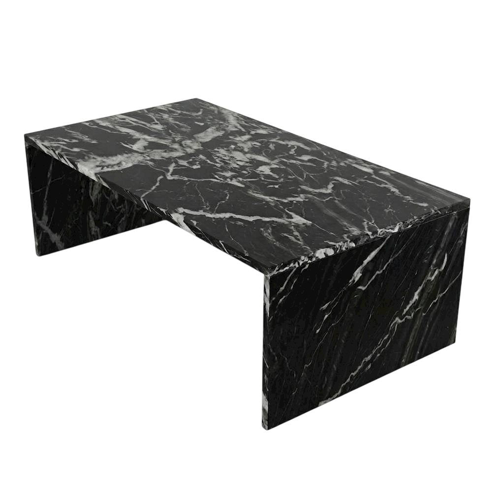 Black Marble Coffee Table with Contemporary Style, Durable Construction