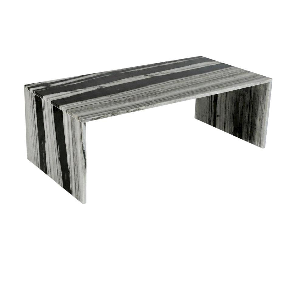 Contemporary Marble Coffee Table with Durable Panda Finish