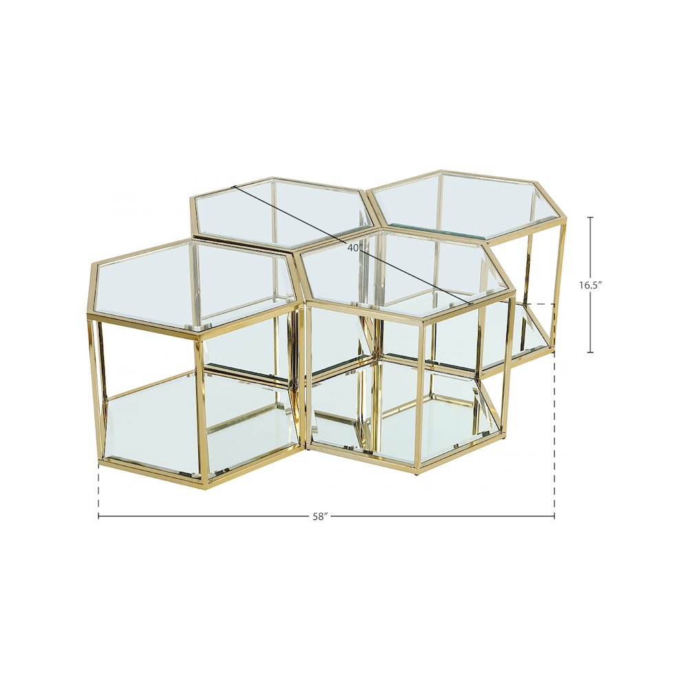 Sei Brushed Gold Coffee Table