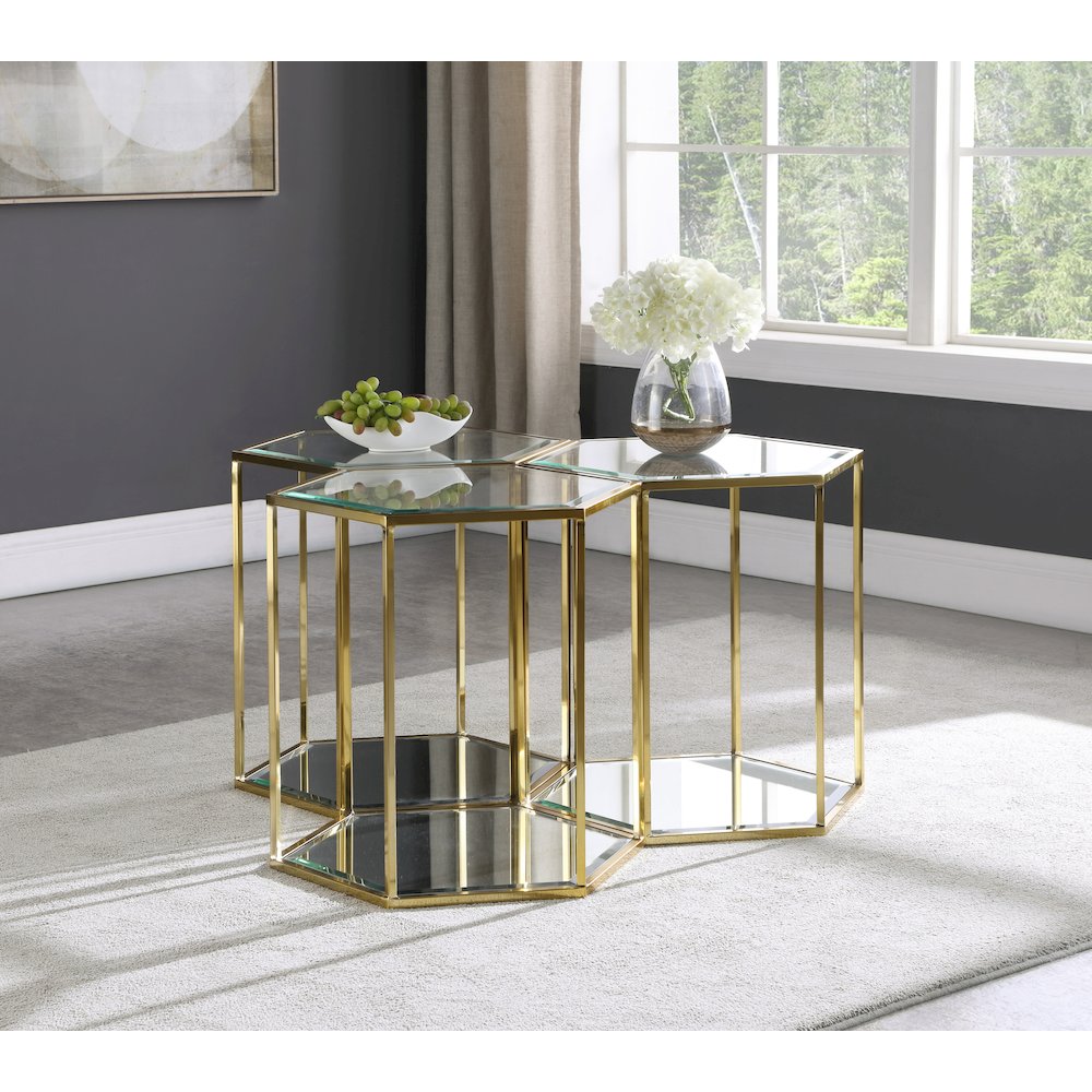 Sei Brushed Gold End Table