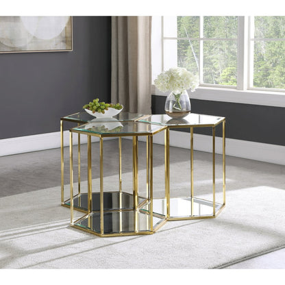 Sei Brushed Gold End Table