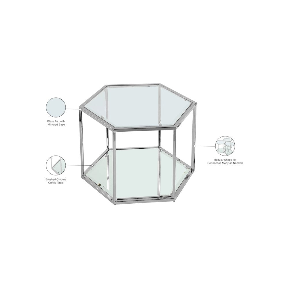 Sei Brushed Chrome Coffee Table