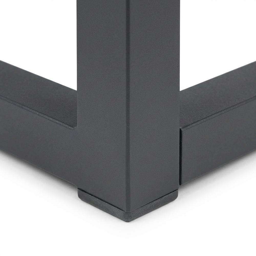Contemporary Outdoor Square Bar Table In Grey Finish With Durable Material