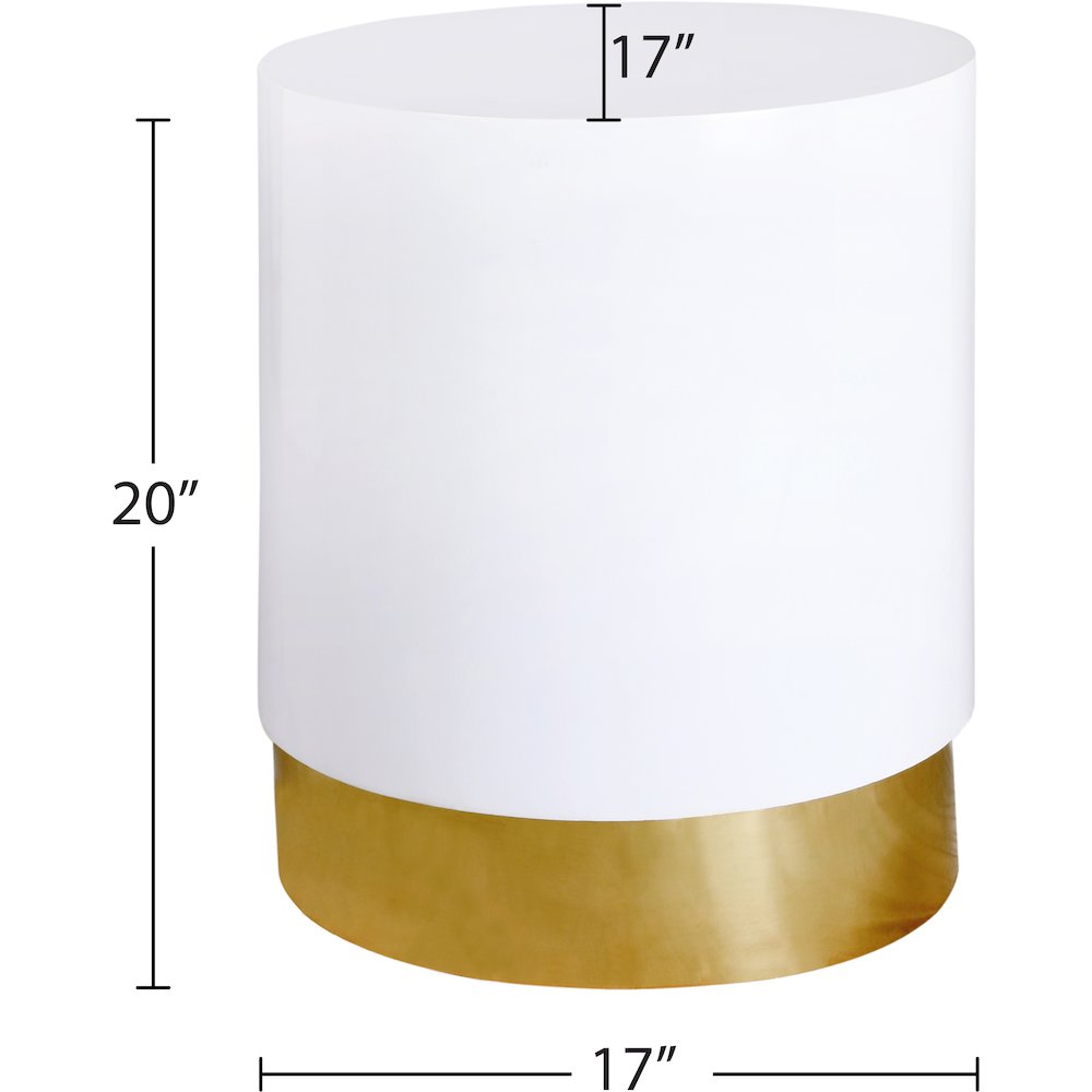 Deco White/Gold End Table