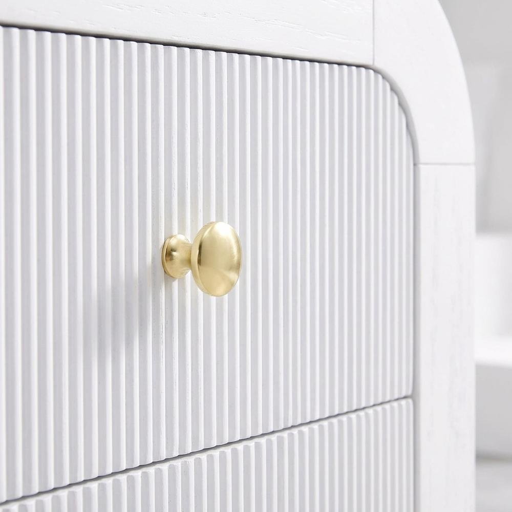 Contemporary White Nightstand with Smooth Finish for Bedroom Use