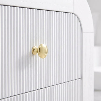 Contemporary White Nightstand with Smooth Finish for Bedroom Use