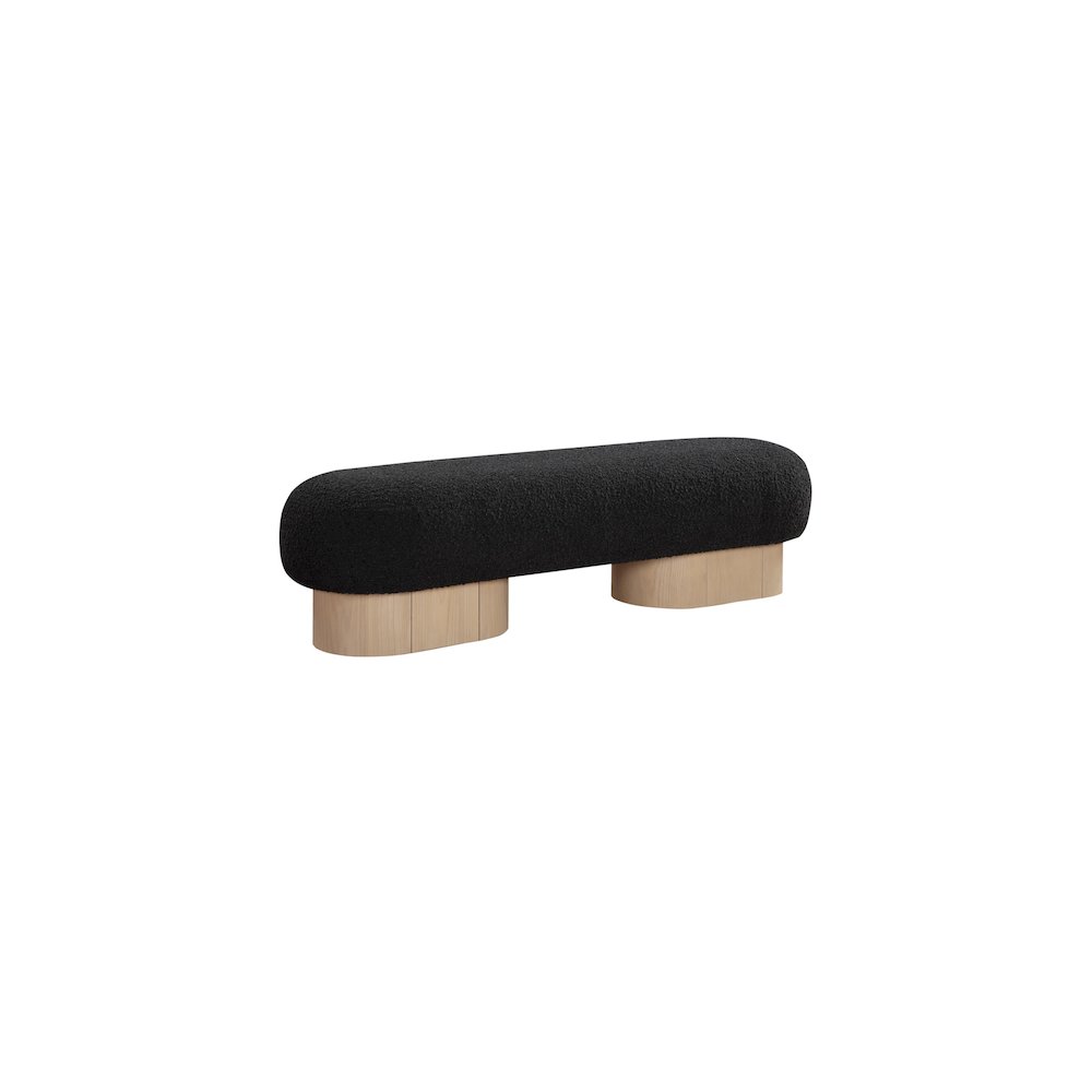 Robertson Black Boucle Fabric Bench