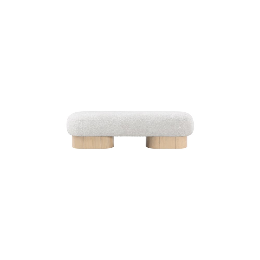 Robertson Cream Boucle Fabric Bench