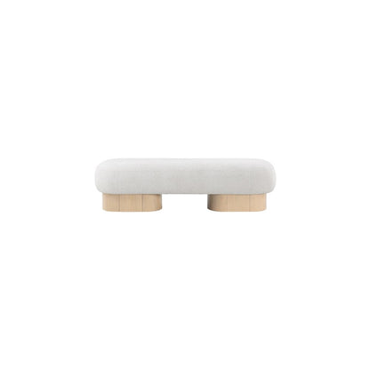 Robertson Cream Boucle Fabric Bench