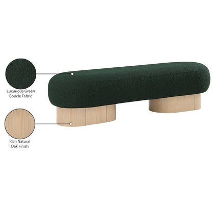 Robertson Green Boucle Fabric Upholstered Bench
