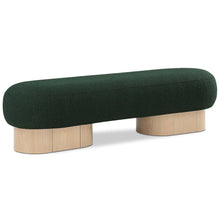 Robertson Green Boucle Fabric Upholstered Bench